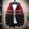 Men's Plaid Hooded Cardigan Sweater Jacket