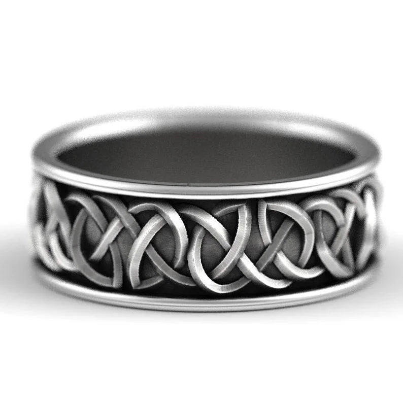 Huitan Viking Wolf Ring - Nordic Mythology Totem Jewelry for Men