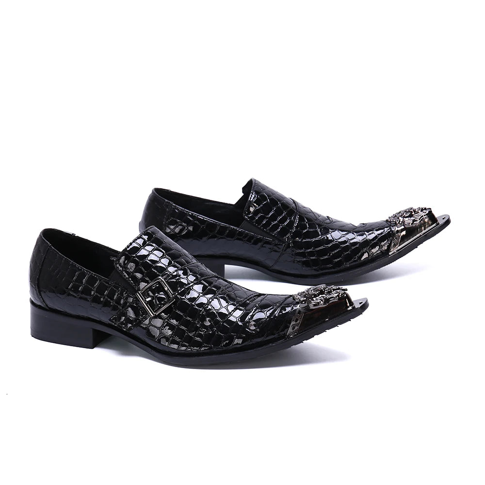 NA280 2022 New Designs Fashion Style Black Mens Shoes Casual Genuine Leather Japanese Style Pointed Steel Toe Shoes Man Loafer
