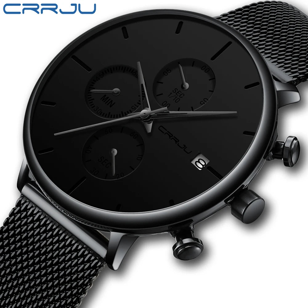 Men's Waterproof Minimalist Watch with Slim Mesh Strap