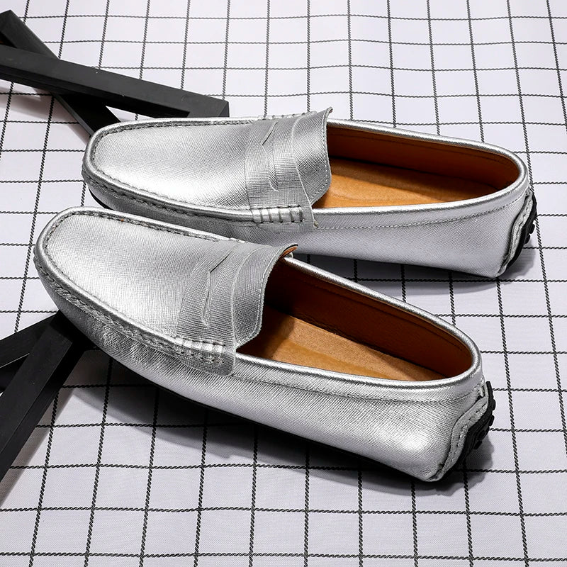 Size 15 Genuine Leather Upper Mocassines Slip on Fashion Men's Casual Shoes