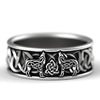Huitan Viking Wolf Ring - Nordic Mythology Totem Jewelry for Men