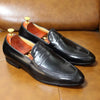 2025 Men's Genuine Leather Dress Shoes Black and Brown Loafer Slip-On with Pointed Toe Casual Formal Style for Holiday Party