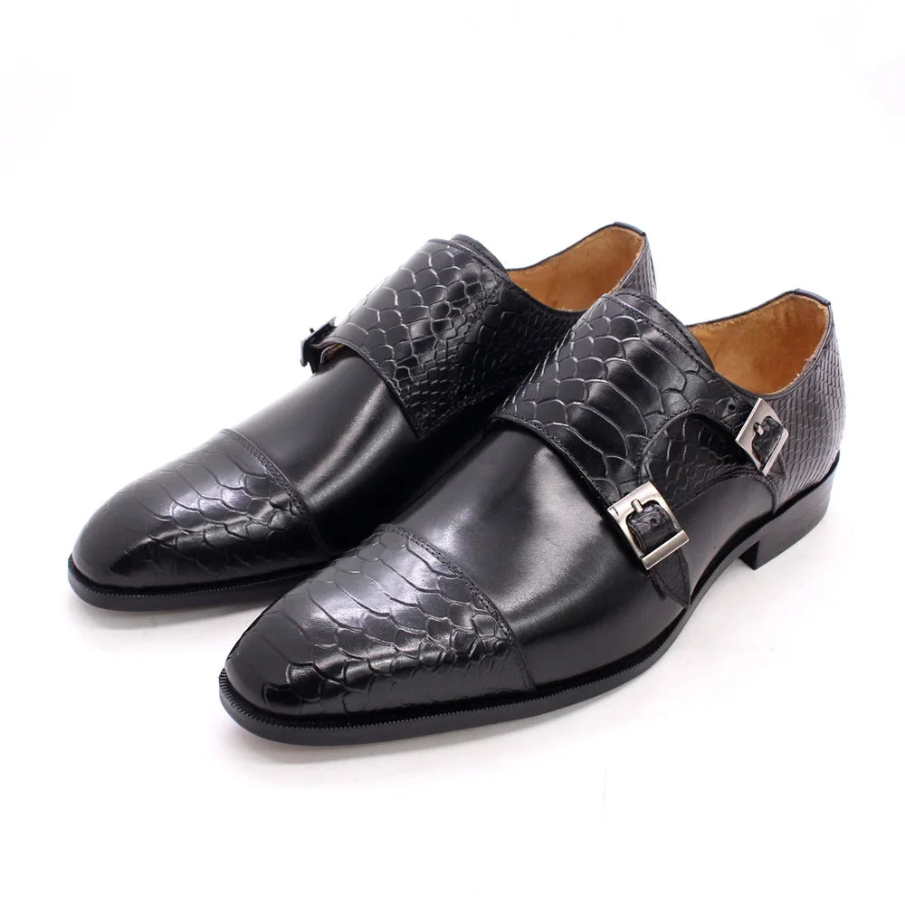 Monk Strap Pattern Formal Man Shoes Office Loafer  Outdoor Party Custom Genuine Leather Hot Sale Man Fashion Shoes