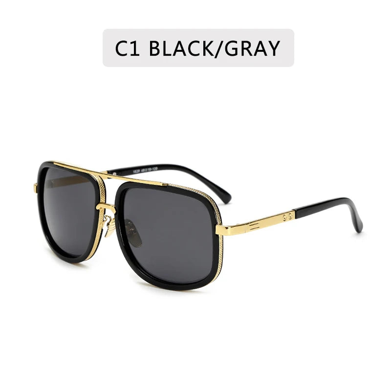 Premium Square Frame Sunglasses - UV400 Protection Metal Alloy Eyewear