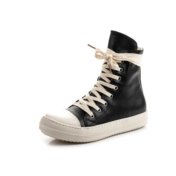 2022 Hot Sale Dropshipping Couples Thick Sole Mens Canvas Shoes Ladies Vulcanized Footwear Women's High Top Sneakers