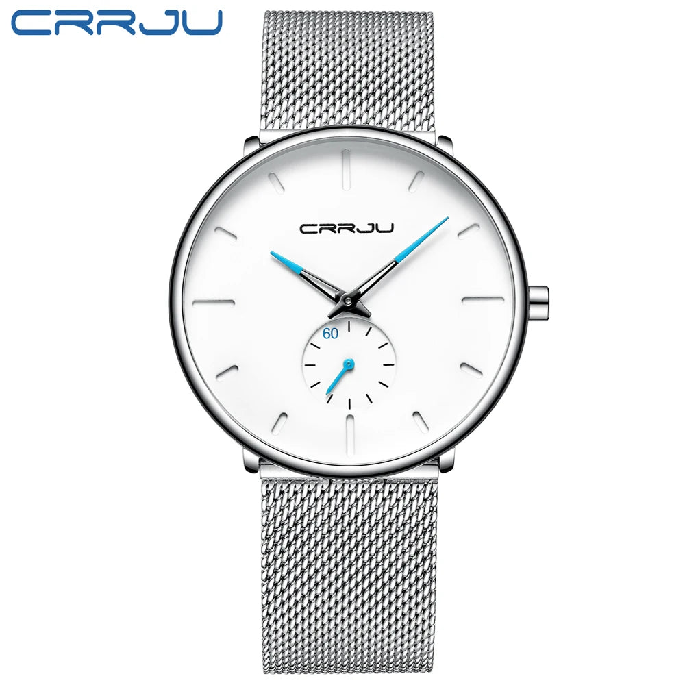 Men's Waterproof Minimalist Watch with Slim Mesh Strap