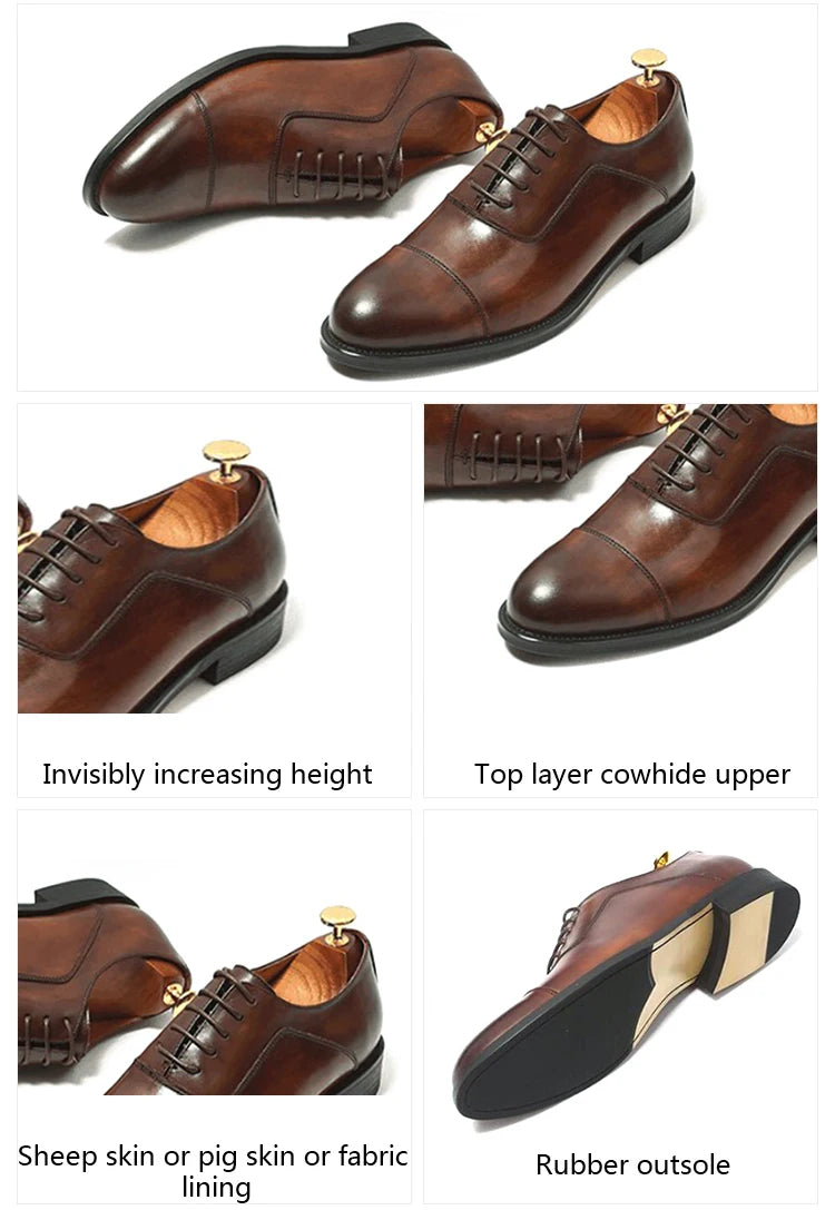Cheap Price Black Brown High Quality Genuine Leather Waterproof Lace-Up Oxford Dress Shoes for Autumn Office & Career