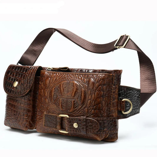 WESTAL Genuine Leather Waist Pack - Premium Cowhide Belt Bag for Men