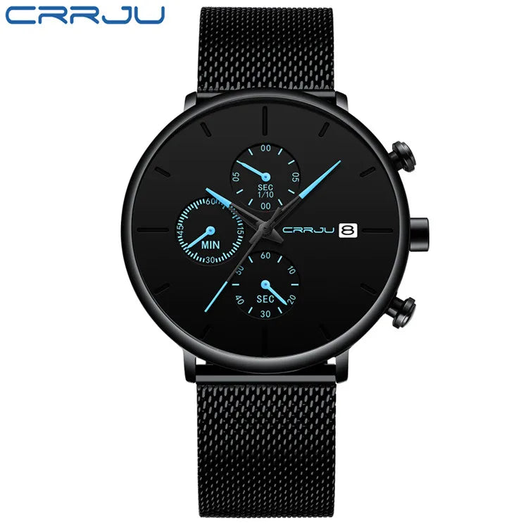 Men's Waterproof Minimalist Watch with Slim Mesh Strap