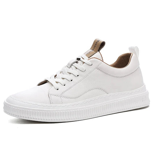 Men's Shoes 2022 New Genuine Leather All-match Sneakers Casual White Shoes