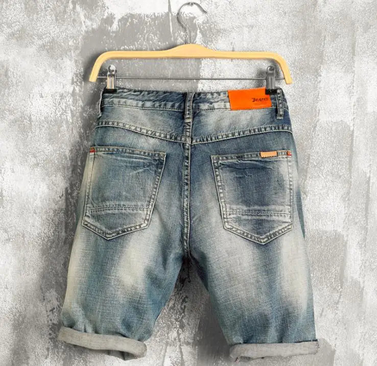 Men's Ripped Denim Shorts - Premium Cotton Casual Summer Wear