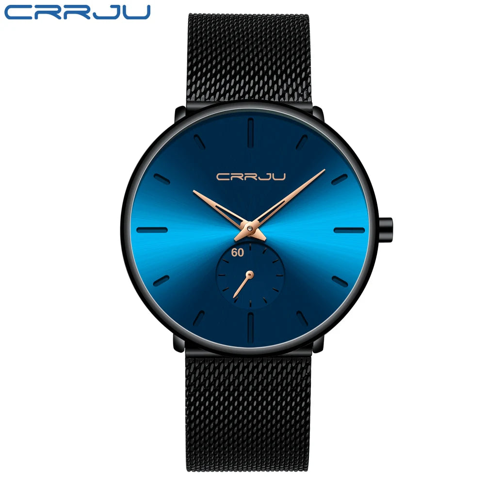 Men's Waterproof Minimalist Watch with Slim Mesh Strap