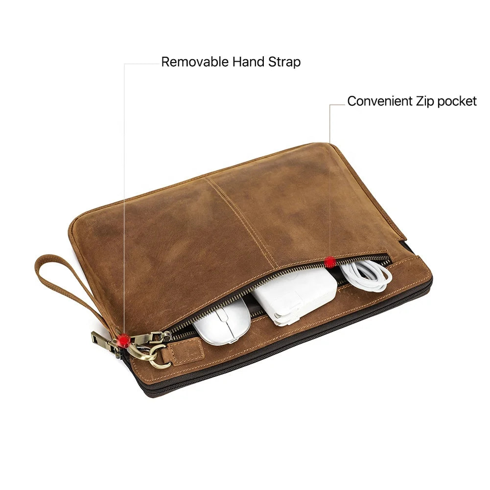 Genuine Leather Laptop Case Sleeve for Macbook Pro 14 A2442 Macbook Air 13 A2337 A2179 A2338 2020 M1 Chip Pro 13 Portable