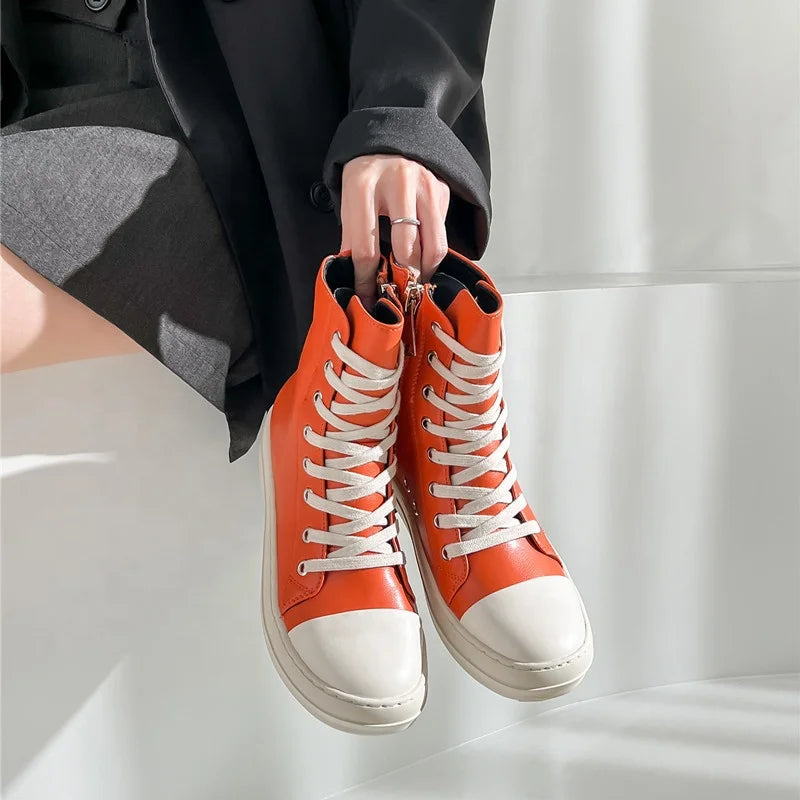 2022 Hot Sale Dropshipping Couples Thick Sole Mens Canvas Shoes Ladies Vulcanized Footwear Women's High Top Sneakers