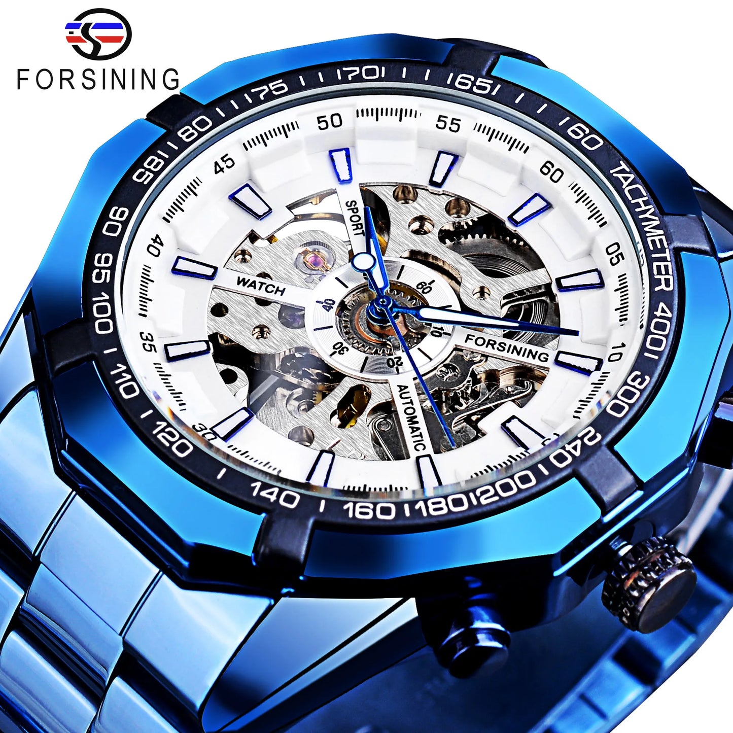 Luxury Skeleton Mechanical Watch - Stainless Steel Automatic Timepiece