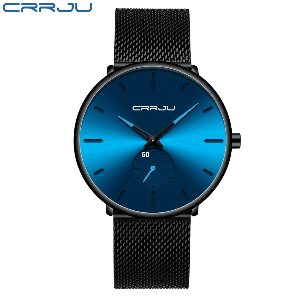 Men's Waterproof Minimalist Watch with Slim Mesh Strap