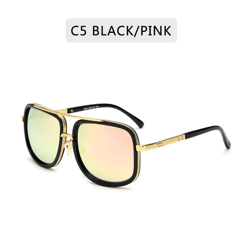 Premium Square Frame Sunglasses - UV400 Protection Metal Alloy Eyewear