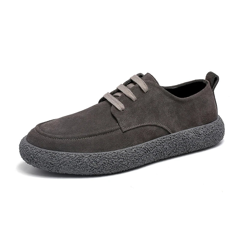 38-44 Men's New Genuine Leather Low-Top Lace-up Outdoor Hardwearing Retro Casual Sneakers