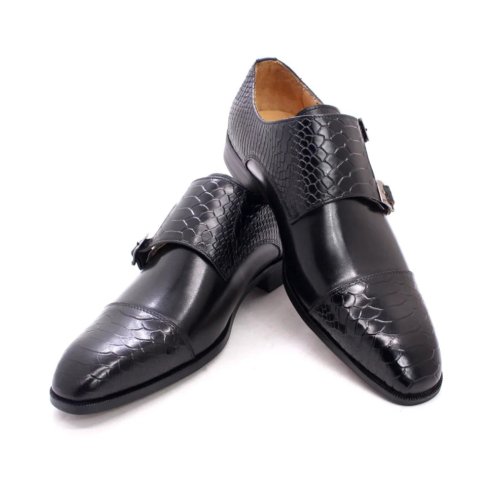 Monk Strap Pattern Formal Man Shoes Office Loafer  Outdoor Party Custom Genuine Leather Hot Sale Man Fashion Shoes