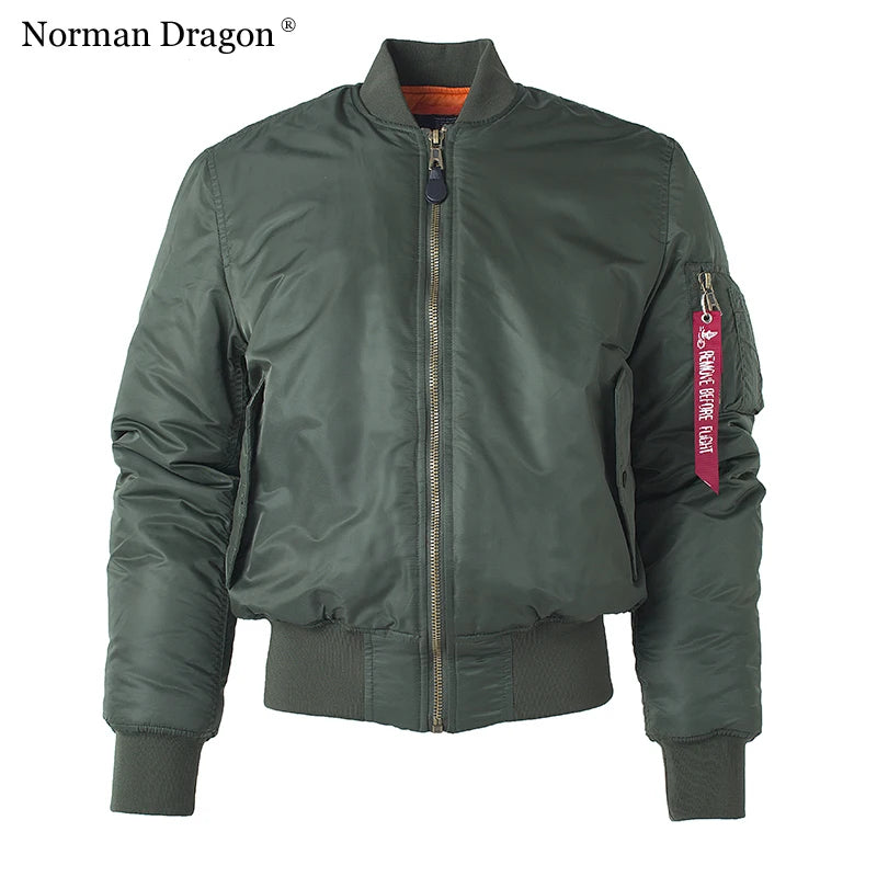 Norman Dragon MA-1 Flight Bomber Jacket Waterproof Winter Coat For Men - Military Tactical Outerwear