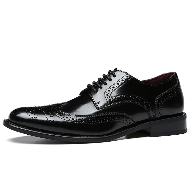 2026 New Products Italian Party Shoes No Tie Lace Cow Genuine Leather Shoes Oxford Stylish Dress Shoes for Men