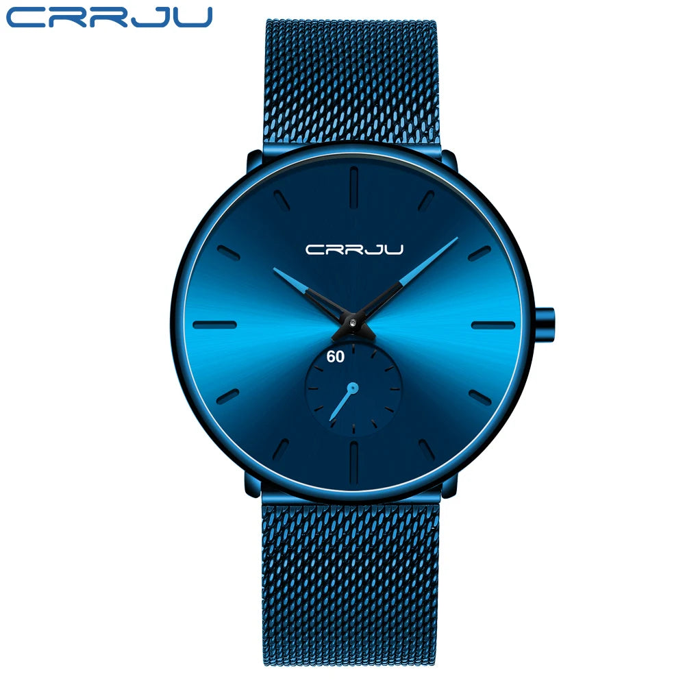 Men's Waterproof Minimalist Watch with Slim Mesh Strap