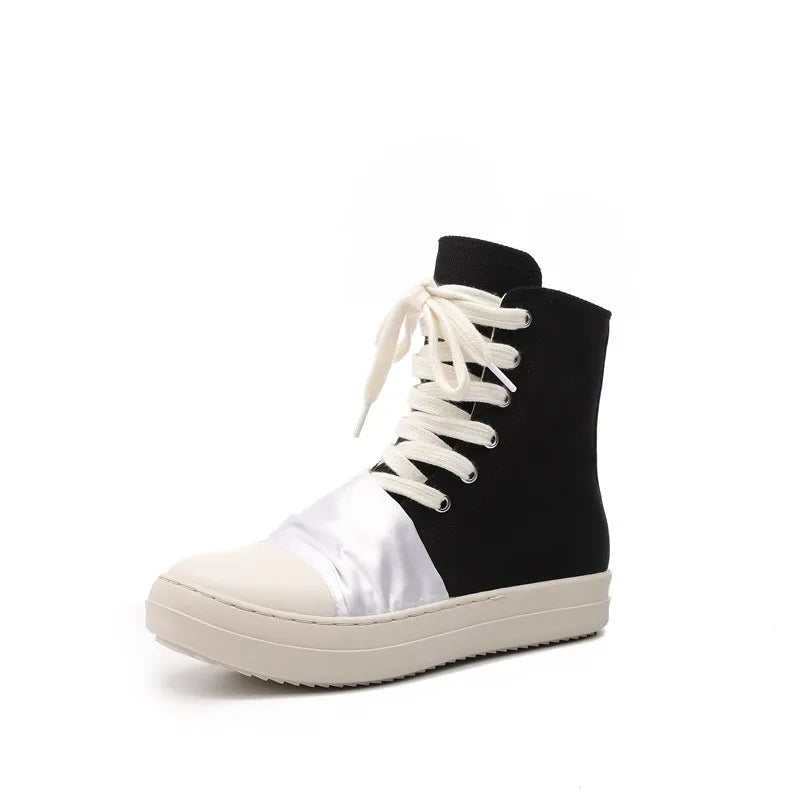 2022 Hot Sale Dropshipping Couples Thick Sole Mens Canvas Shoes Ladies Vulcanized Footwear Women's High Top Sneakers