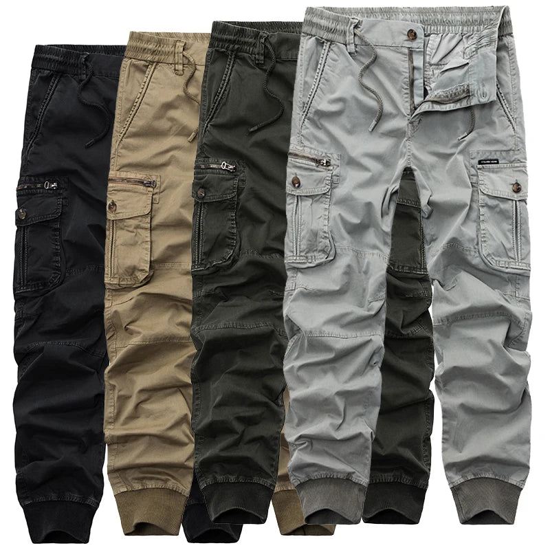 Men's Tactical Cargo Pants - Military Style Cotton Joggers
