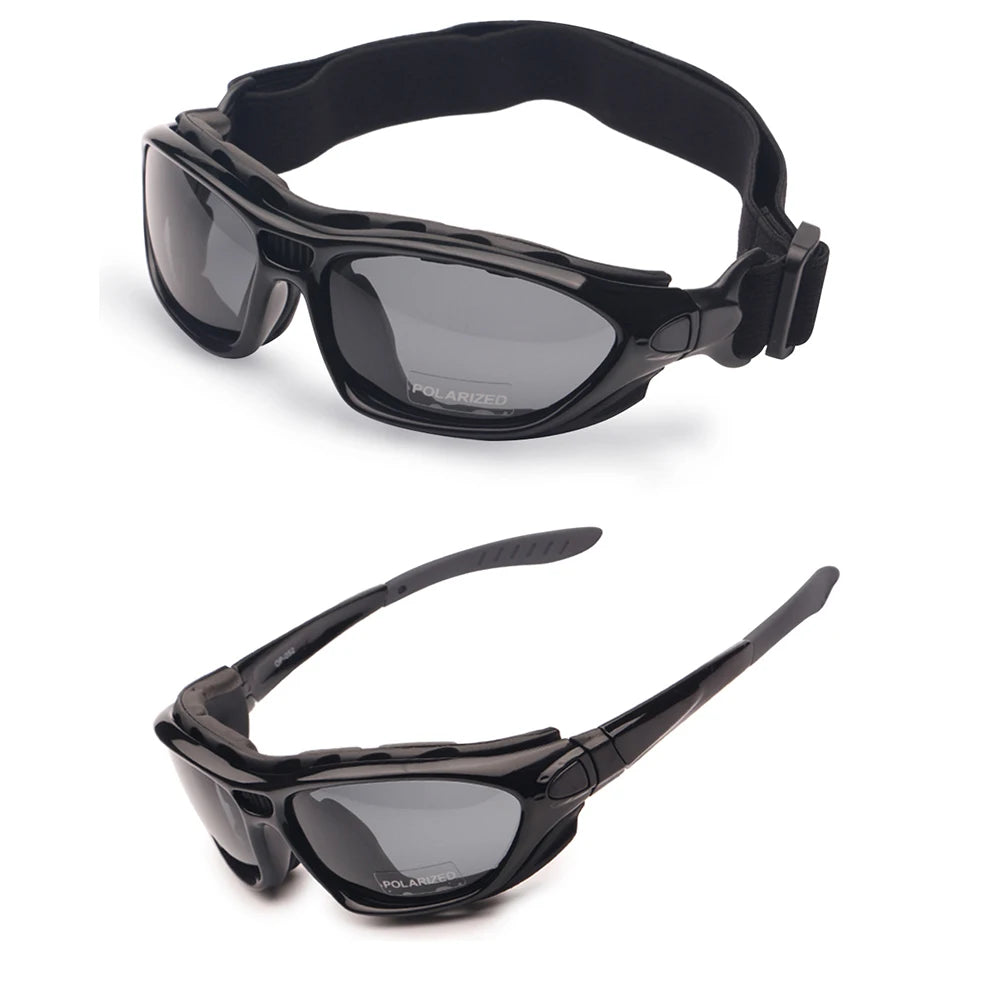 Motorcycle Goggles - Polarized Day/Night Set with Interchangeable Lenses