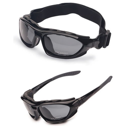 Motorcycle Goggles - Polarized Day/Night Set with Interchangeable Lenses