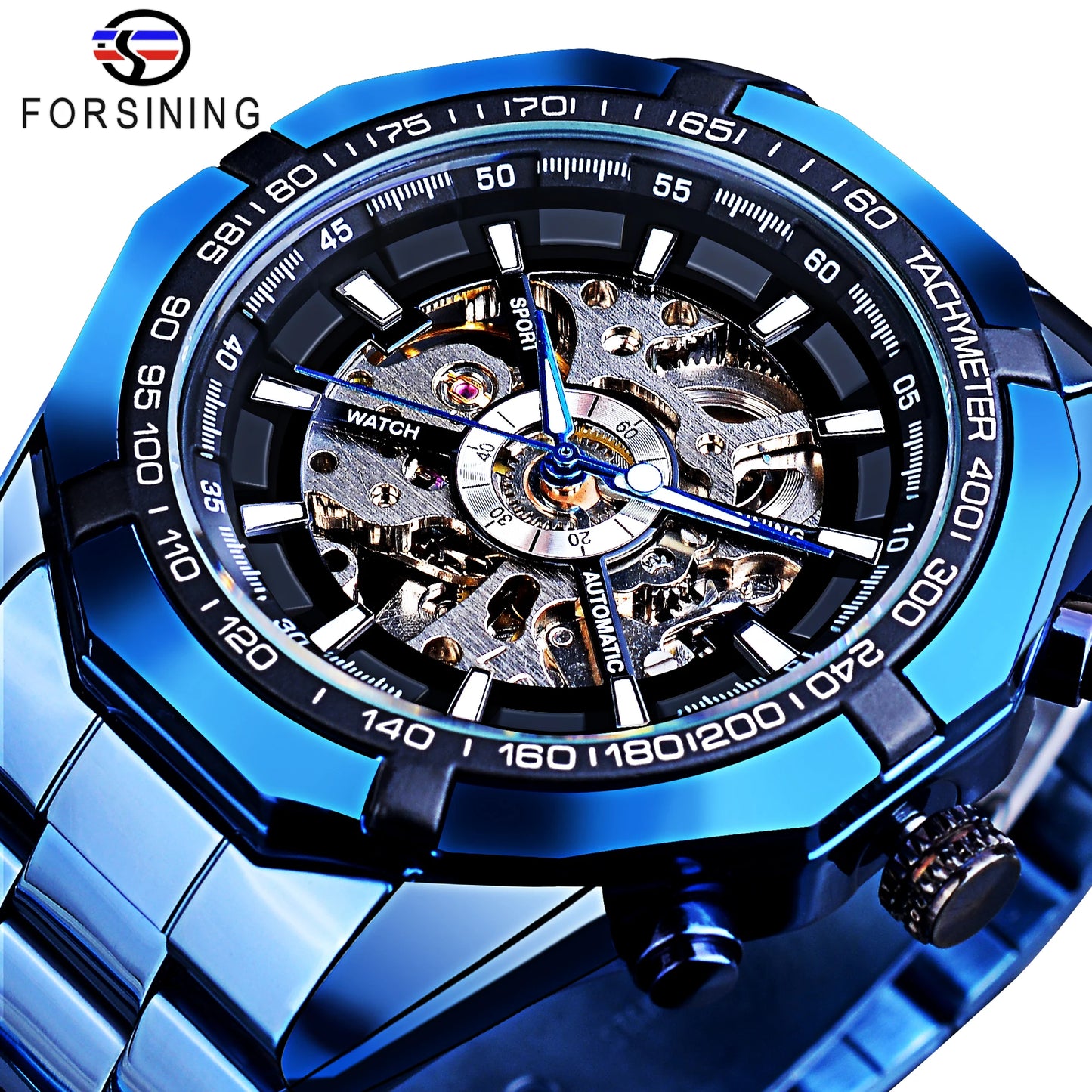 Luxury Skeleton Mechanical Watch - Stainless Steel Automatic Timepiece