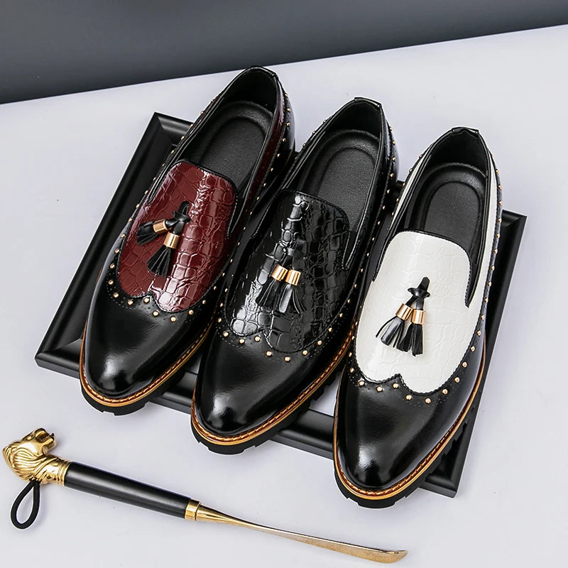 2025 New Styles Luxury Design Customize Genuine Leather Italian Men Dress Shoes Wedding Party Shoes Patent Leather Formal Shoes