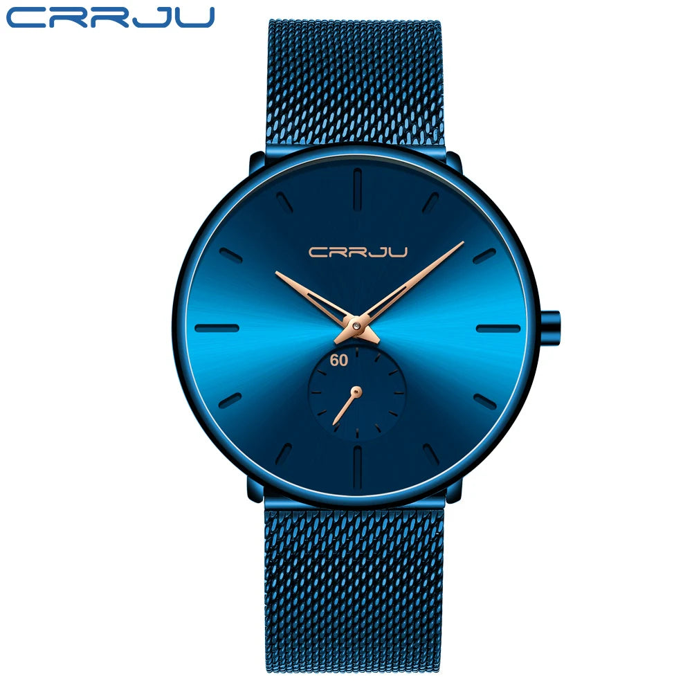 Men's Waterproof Minimalist Watch with Slim Mesh Strap