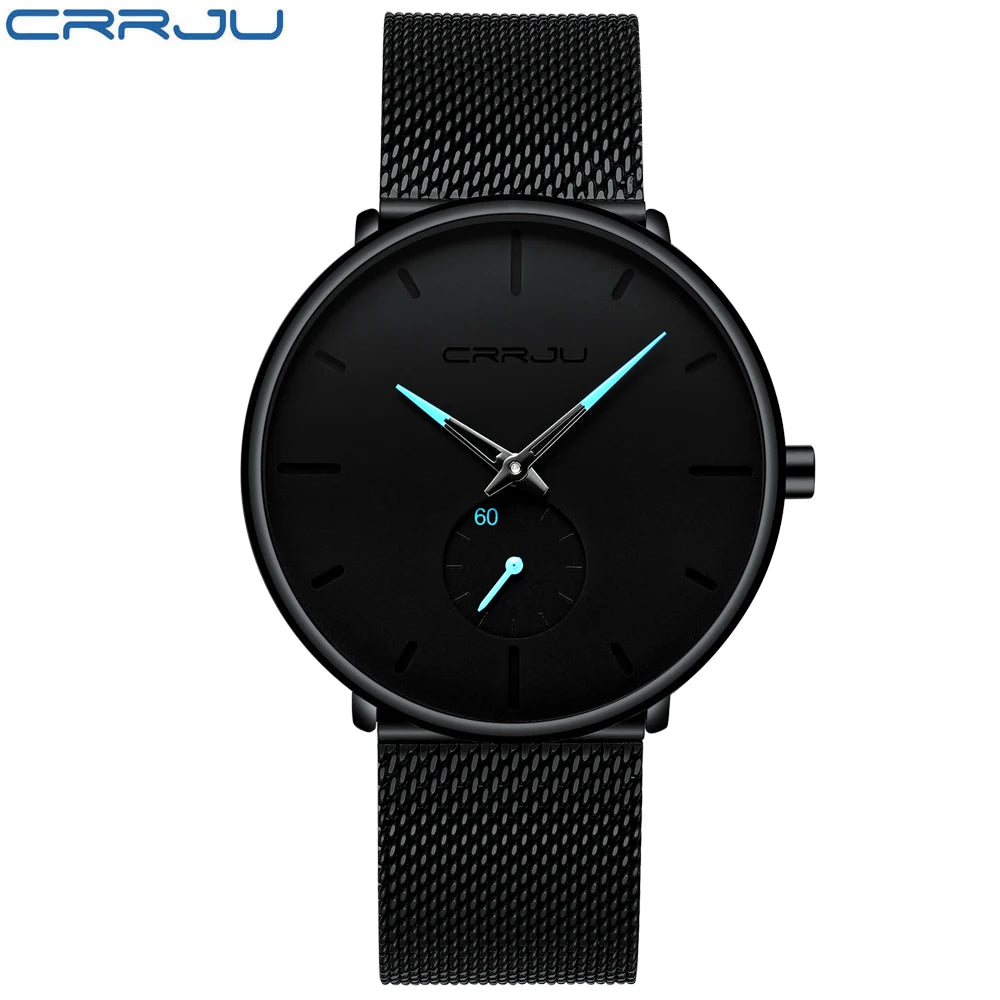 Men's Waterproof Minimalist Watch with Slim Mesh Strap