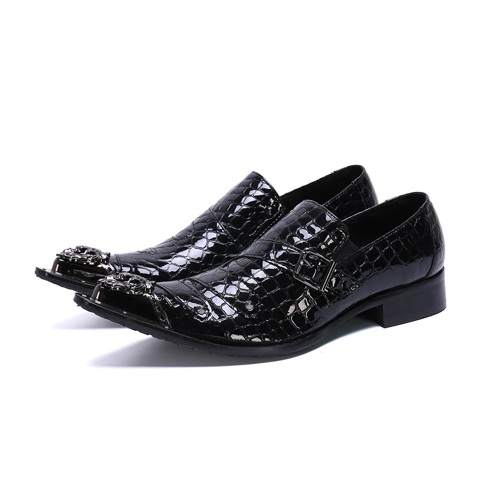 NA280 2022 New Designs Fashion Style Black Mens Shoes Casual Genuine Leather Japanese Style Pointed Steel Toe Shoes Man Loafer