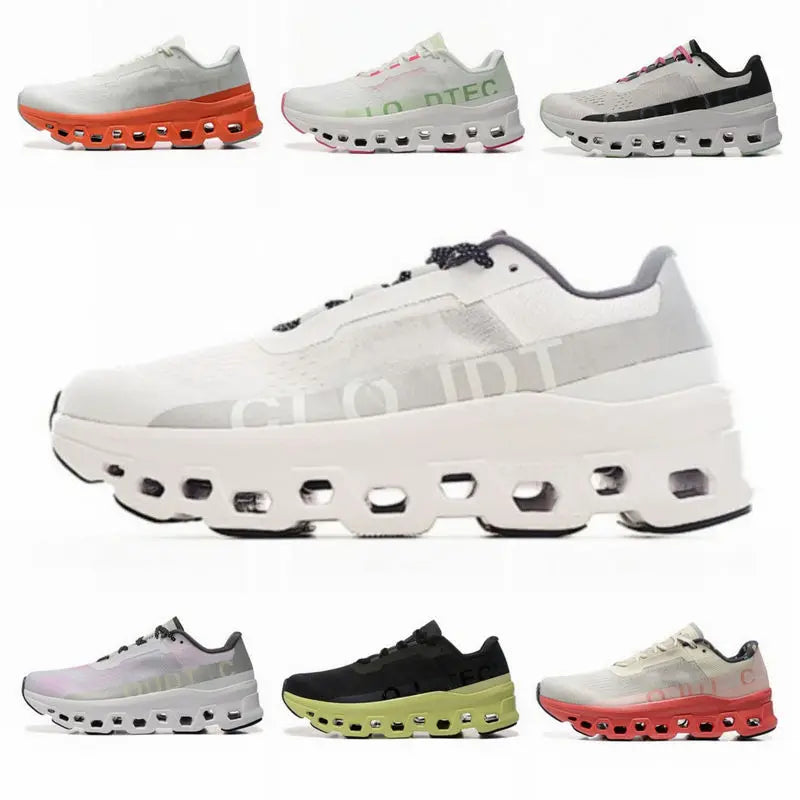 Designer Shoes on Cloudmonster Running Shoes Mens Womens Sneakers Black White Hiking Outdoor Trainers Sports Walking Style Shoes