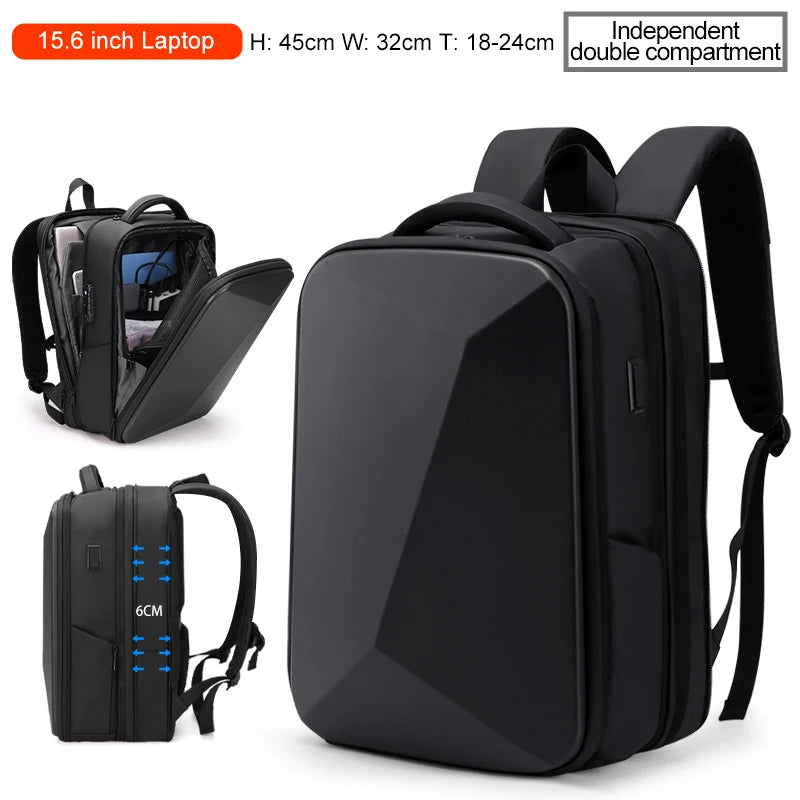 FENRUIEN Anti-Theft Laptop Backpack with USB Charging Port - Water Resistant Business Travel Bag
