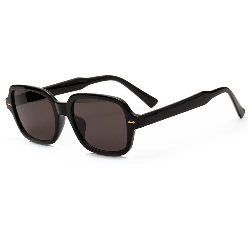 Square Frame UV400 Sunglasses - Retro Style with Rivet Detail
