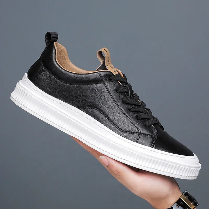 Men's Shoes 2022 New Genuine Leather All-match Sneakers Casual White Shoes