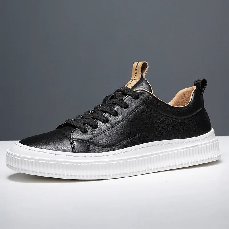 Men's Shoes 2022 New Genuine Leather All-match Sneakers Casual White Shoes