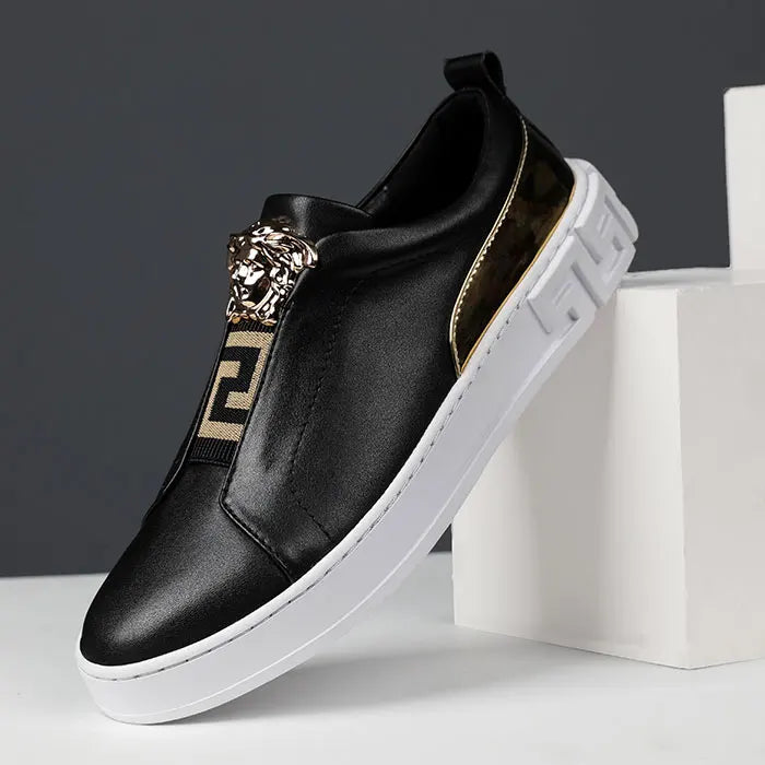 Men's Skateboarding Loafers Penny Loafer Flats Leather Low-top Slip on Shoes Spring Summer Sneakers Pull on Casual Leisure