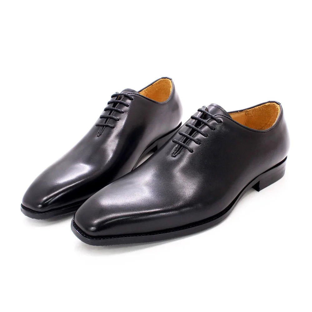2025 Factory Customization Genuine Leather Shoes  Office Business Men Formal Shoes Lace-Up Fashion Mens Leather Wedding Shoe