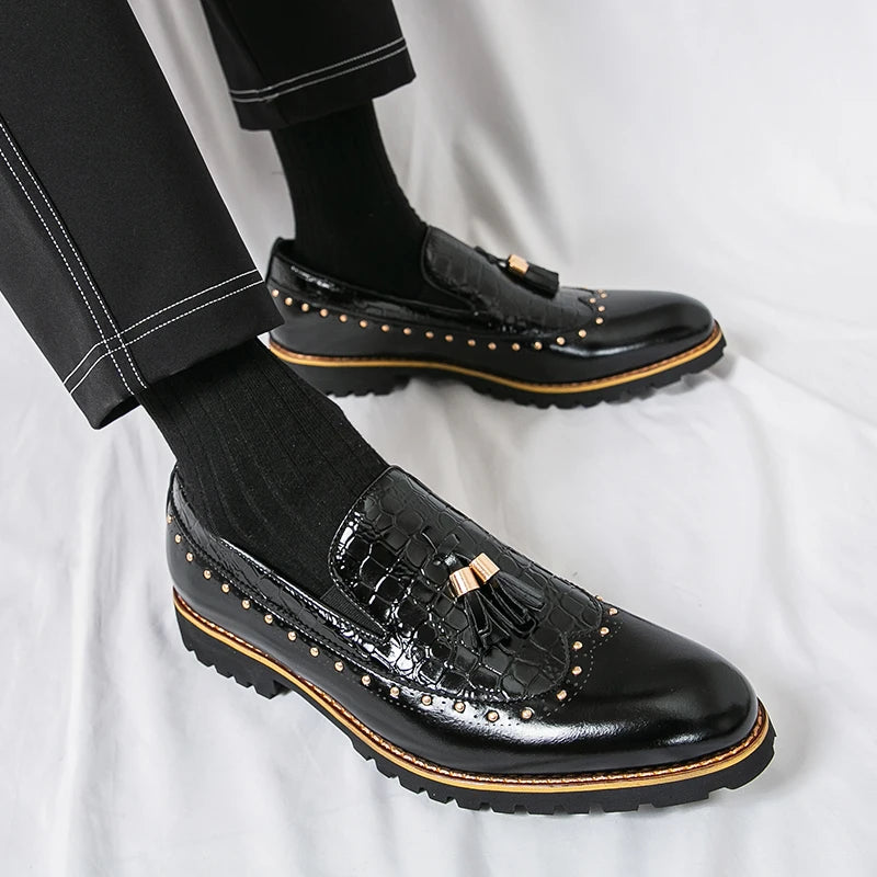2025 New Styles Luxury Design Customize Genuine Leather Italian Men Dress Shoes Wedding Party Shoes Patent Leather Formal Shoes