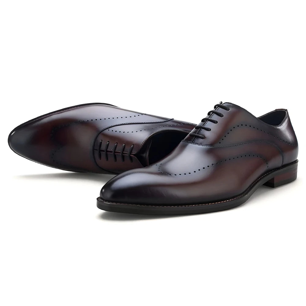 2024 High Quality Handmade Full-Grain Genuine Leather Oxford Dress Shoes for Men Business Daily Casual Life