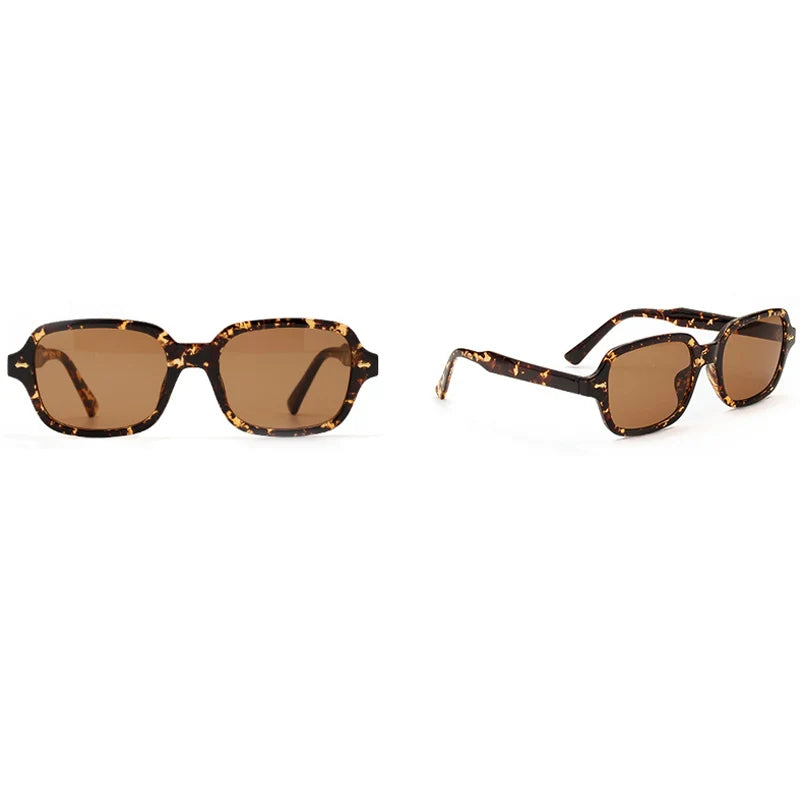Square Frame UV400 Sunglasses - Retro Style with Rivet Detail