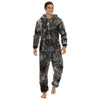 Men's Hooded Flannel Onesie Pajama - Full Zip Sleepwear Jumpsuit