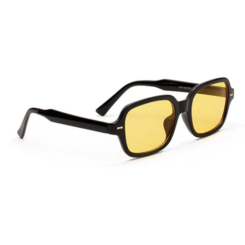 Square Frame UV400 Sunglasses - Retro Style with Rivet Detail