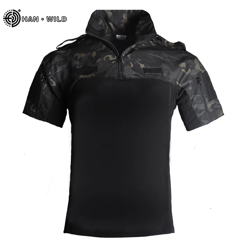 Han Wild Tactical Combat Shirt For Men - Breathable Quick Dry Camouflage Top For Airsoft And Paintball