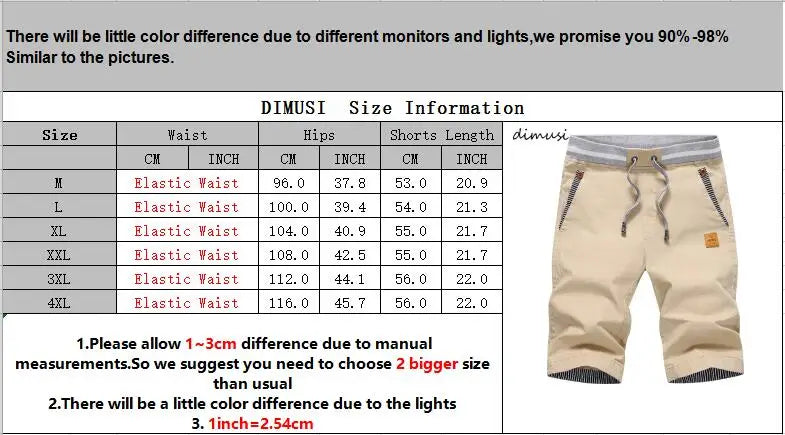 DIMUSI Men's Casual Cargo Shorts - Breathable Summer Beach Shorts with Elastic Waist